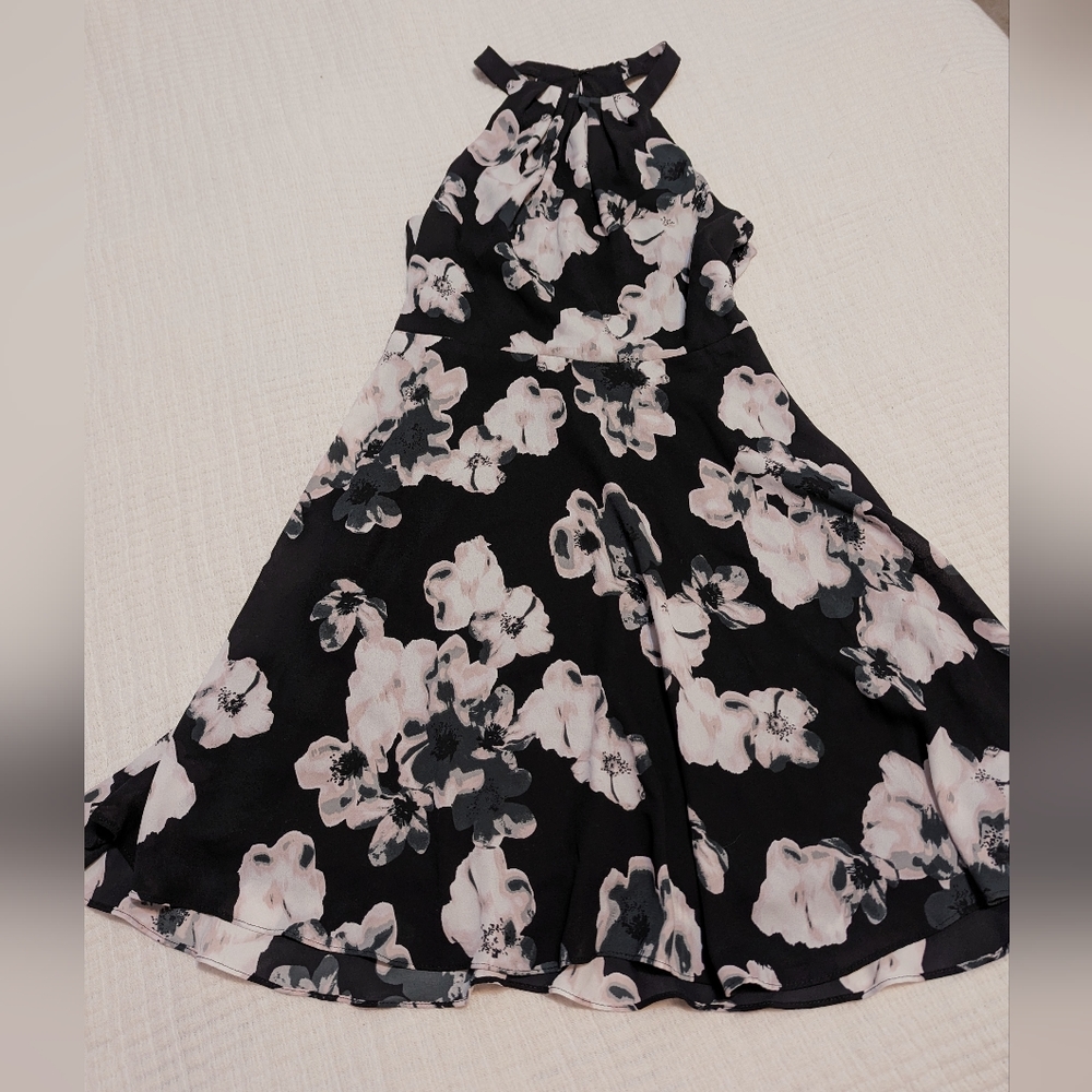 Floral Black Dress